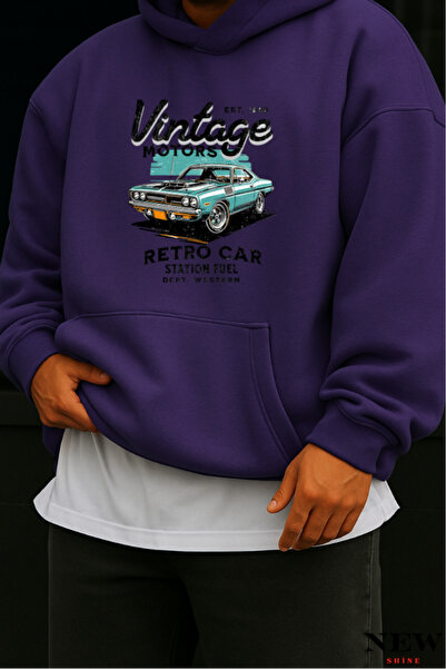 New Shine سويت شيرت مطبوع عتيق