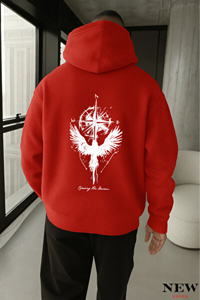 New Shine سويت شيرت مطبوع عليه بوصلة النسر