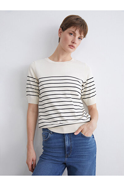 LC Waikiki Create Your Style from Uzg Store |   Crew Neck Striped Women's Knitwear Sweater