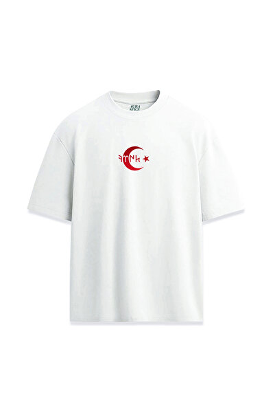 Darkia Göktürkçe Türk Yazılı Ay Yıldız Tasarım Baskılı Unisex Tişört