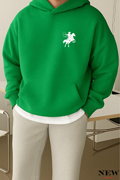 New Shine سويت شيرت مطبوع عليه حصان يجري