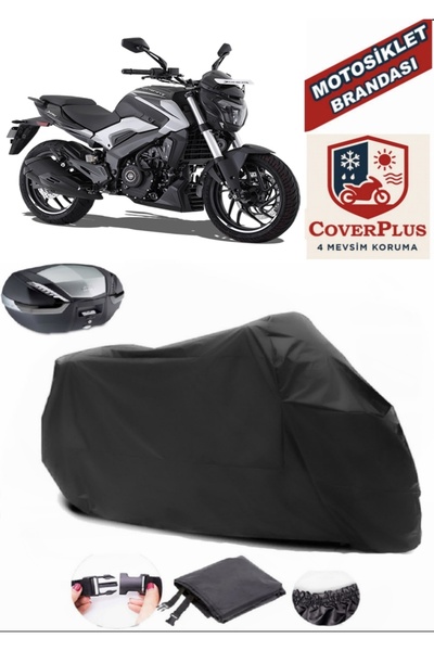 CoverPlus Siyah Bajaj Dominar 250 D Motosiklet Brandası Arka Çanta Uyumlu,Las...