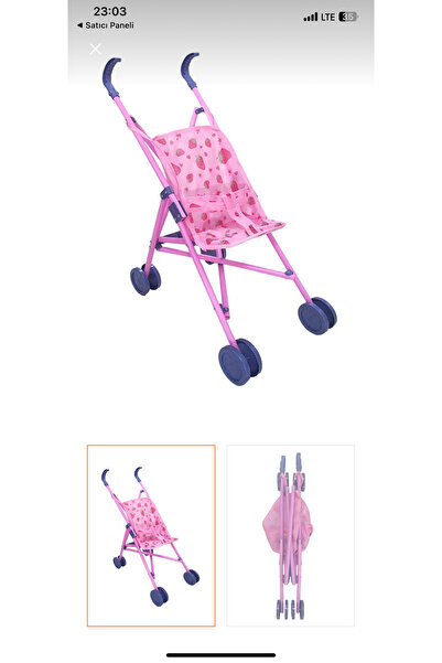 Toys Oyuncak baston bebek puset çilekli