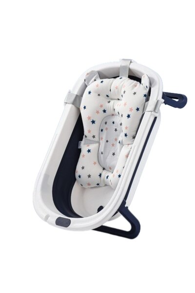 OEM Cădiță pliabilă pentru bebeluși cu termometru - Albastră