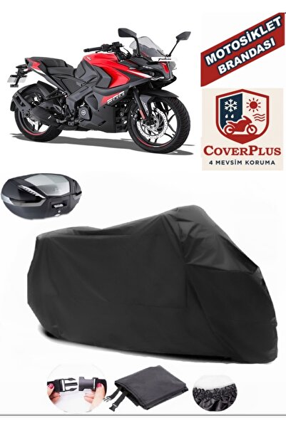 CoverPlus Siyah Bajaj Pulsar RS 200 Motosiklet Brandası Arka Çanta Uyumlu,Las...