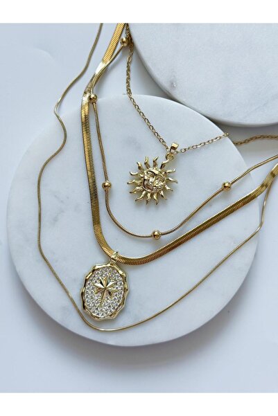 CHARMLUCKY ÇELİK ÇOKLU KOLYE SETİ