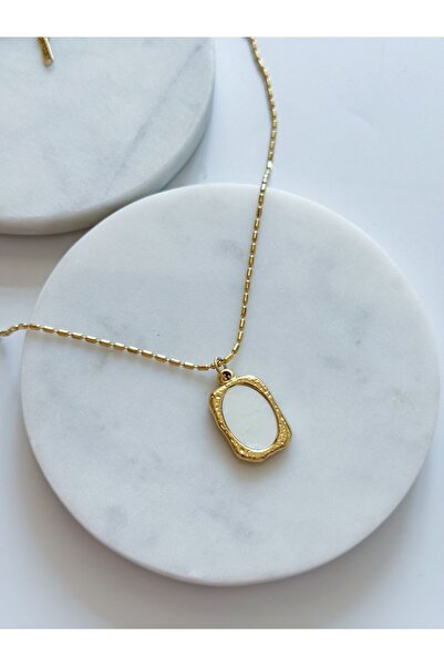 CHARMLUCKY قلادة من الفولاذ مع سطح مسطح