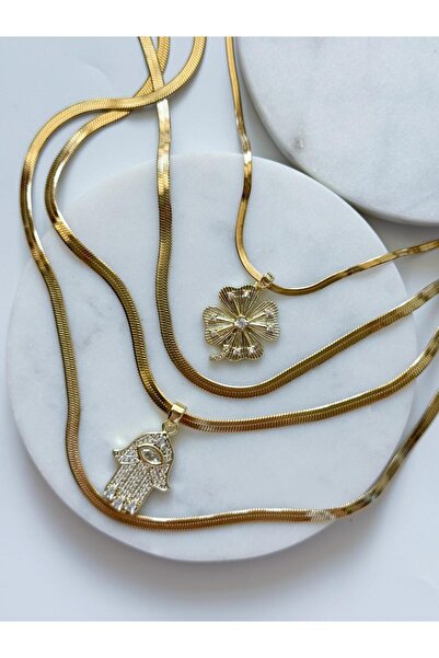 CHARMLUCKY ÇELİK ÇOKLU KOLYE SETİ