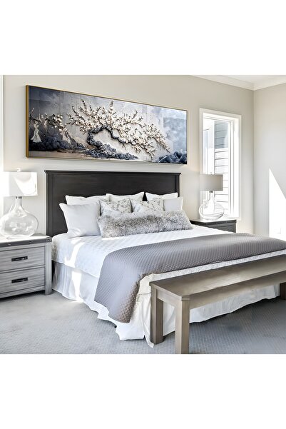 EMYA HOME Beyaz Ağaç Panoramik Kanvas Tablo