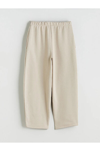 LC Waikiki Γυναικεία αθλητικά παντελόνια LCW VisionBeige με ελαστική μέση