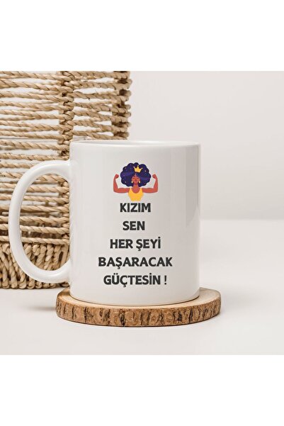 kubdekor كوب تحفيزي مكتوب عليه "فتاتي، أنت أقوى من كل شيء، وأنت ستucceed في ك...