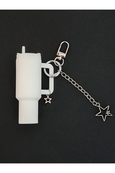 arminow BEYAZ RENK KAPAĞI AÇILABİLİR TERMOS GÖRÜNTÜSÜNDE ANAHTARLIK VE ÇANTA ...