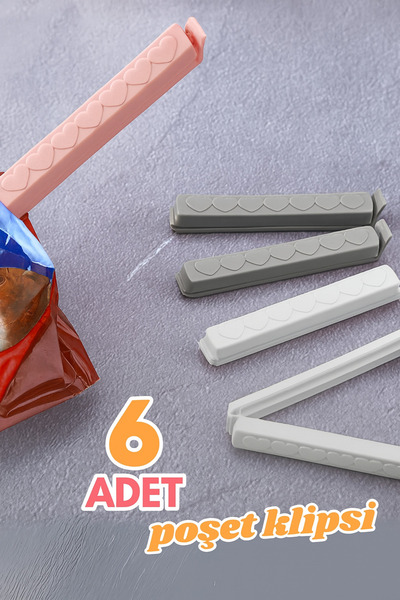EUROLUXE Set of 6 Bag Clips |   Durable and Washable Package Sealing Latch for Kitchen