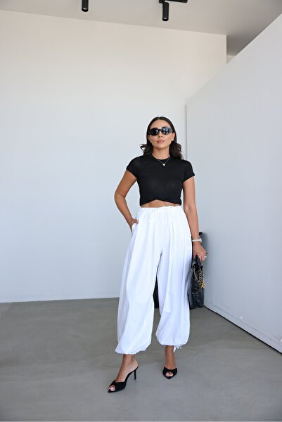 Özge Özgenç Elastic Waist Adjustable Shalwar Trousers