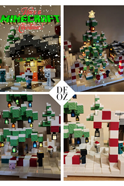 DEOZ3D Minecraft’tan Esinlenen Diorama Üs Genişlemesi – Noel Evi, Noel Ağacı ...