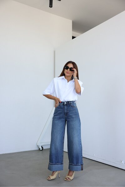Özge Özgenç Double Leg Distressed Jeans