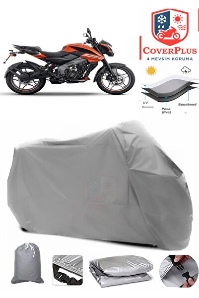 CoverPlus Gri Bajaj Pulsar NS 125 Motor Brandası,Motosiklet Branda Premium Ka...
