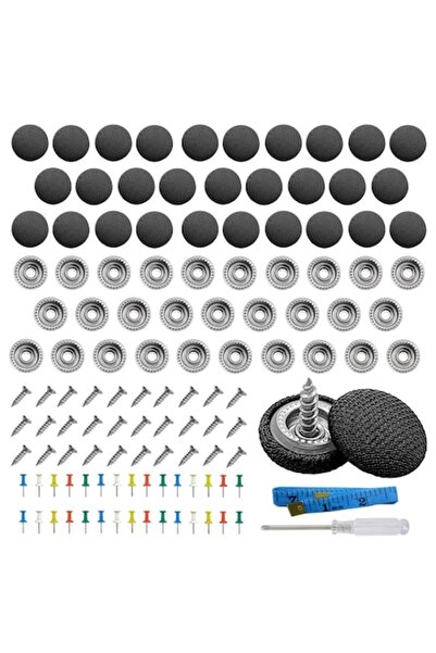 autocorect Set Reparatie Plafon Auto cu 30 Butoni pentru Tapiserie - Negru
