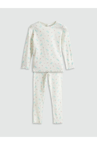 LC Waikiki Crew Neck Floral Girl's Pajama Set