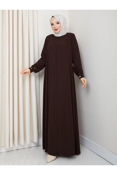 Zeynep Tesettür Mihrimah Ferace - Kahverengi