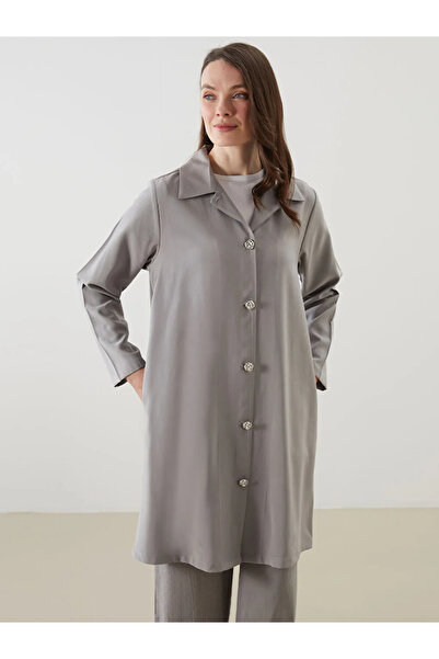 LC Waikiki Gray Linen Look Women's Shirt Tunic