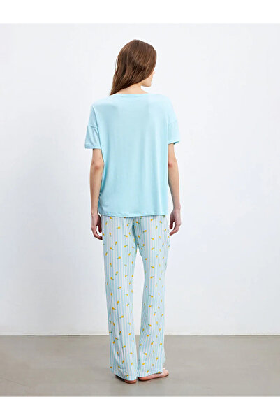 LC Waikiki Set de pijamale pentru damă cu imprimeu cu gât rotund