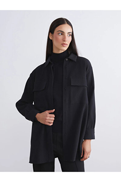 LC Waikiki Oversize Kadife Kadın Gömlek Tunik