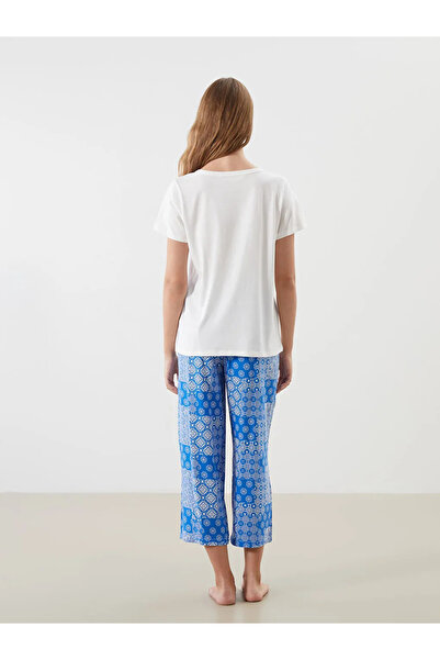 LC Waikiki Crew Neck Patterned Women's Capri Pajama Set