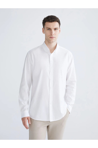 LC Waikiki Slim Fit μακρυμάνικο ανδρικό πουκάμισο Oxford