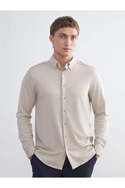 LC Waikiki Ανδρικό μακρυμάνικο πουκάμισο με λεπτή εφαρμογή