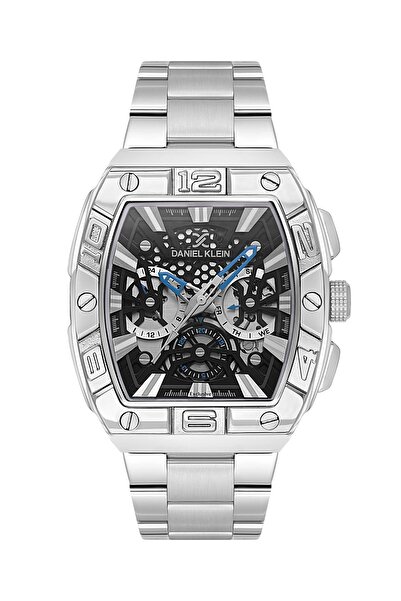 Daniel Klein Gümüş Siyah Fonksiyonlu Supersport Köşeli Kavisli Oval Dikdörtge...