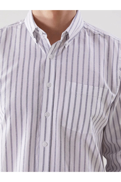 LC Waikiki Regular Fit Uzun Kollu Çizgili Erkek Gömlek