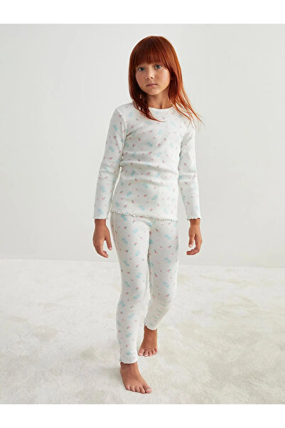 LC Waikiki Crew Neck Floral Girl's Pajama Set