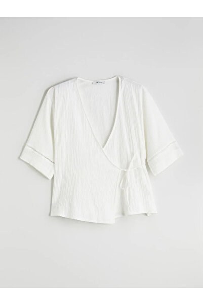 LC Waikiki V-Neck Textured Oversize Women's Kimono