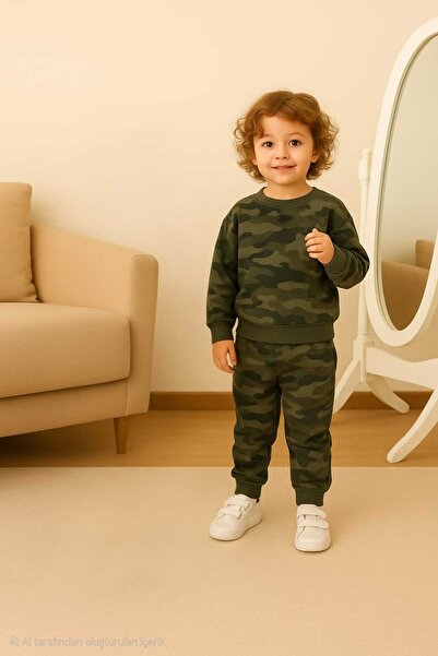 RONYPONY Children's Set Printed Patterned Tracksuit Set