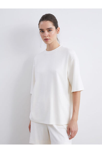 LC Waikiki Ecru Crew Neck Women's T-Shirt