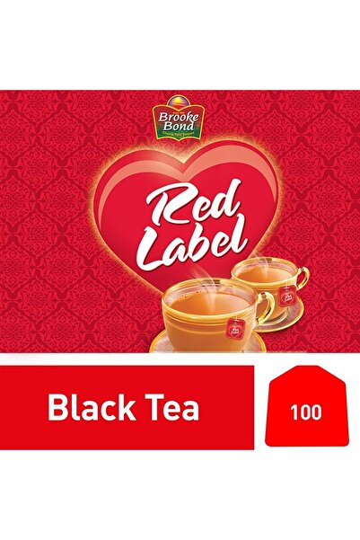 Brooke Bond عبوة شاي ريد ليبل الأسود الاقتصادية، 100 كيس شاي، نكهة قوية، شاي ...