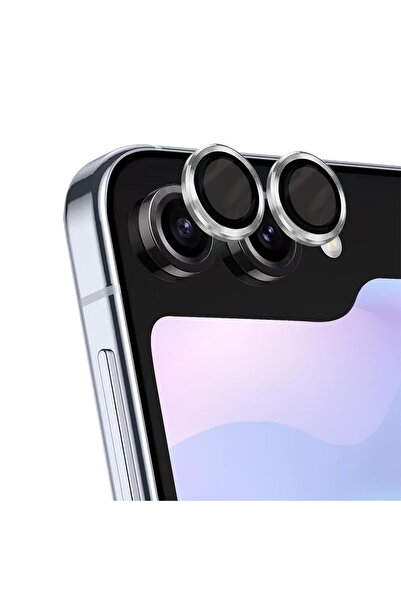 Microsonic Samsung Galaxy Z Flip 7 FE Tekli Kamera Lens Koruma Camı Gümüş