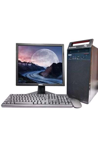 LENOVO Desktop Computer with Dell Monitor + Accessories + WiFi