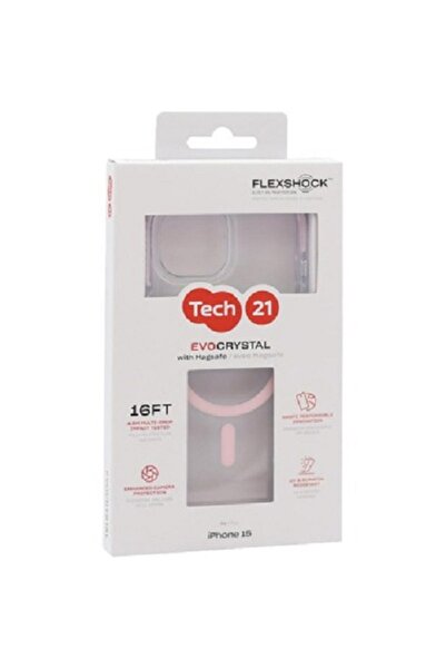 Tech 21 غطاء خلفي من EvoCrystal مع MagSafe لهاتف iPhone 15