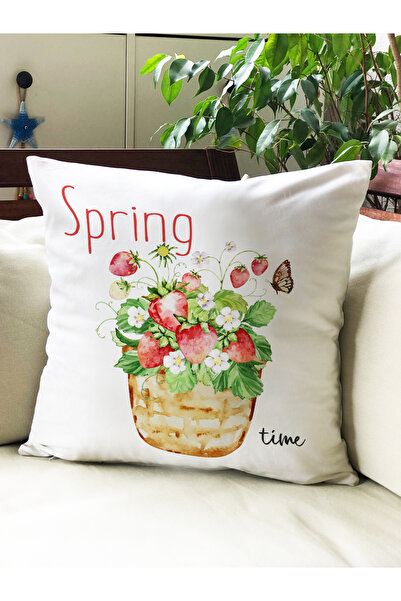 milroma Hello Spring Βελούδινο κάλυμμα μαξιλαριού με στάμπα 43x43cm