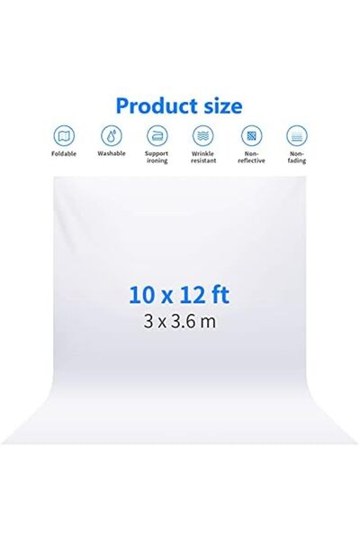 NEEWER 10 x 12FT / 3 x 3.6M PRO Photo Studio Fabric Collapsible Backdrop Background for Photography,