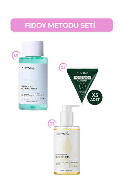 Anyong Fiddy Set - Akne ve Siyah Nokta Karşıtı Cilt Bakım Kiti
