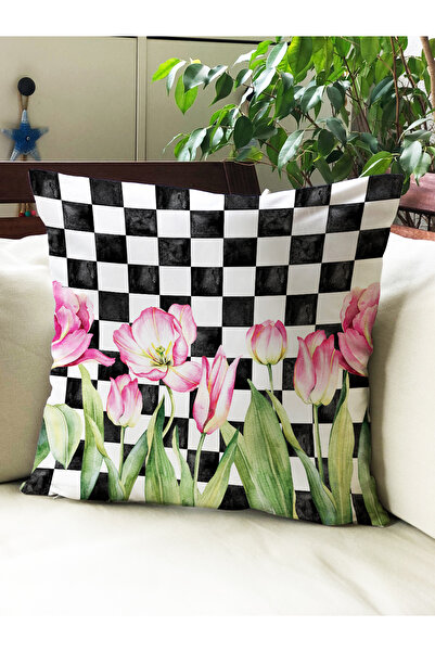 milroma Дамаска и флорална калъфка за възглавница от кадифе с размери 43x43 см