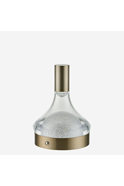 CHIARA ALESSI Kristal Gri Paslanmaz Çelik Şarjlı Masa Lambası 13X13x18 Cm