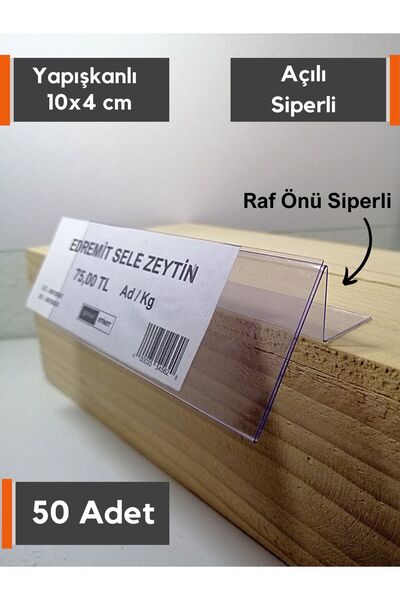 Şeffaf Etiket 50 komada PVC držača za etikete 10x4 cm, lepljiva polica okrenu...