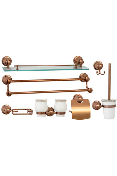 Trendy's Bathroom accessories set, seven pieces, TRENDY'S, rose