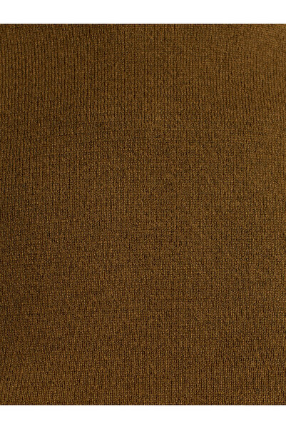 Dilvin 10714 Πλεκτό πουλόβερ με ψηλό γιακά, μαλακό, λεπτής υφής, μάλλινο-πράσινο