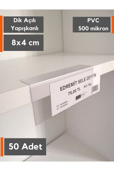 Şeffaf Etiket 50 komada PVC držača za etikete, prednji uspravni lepljivi drža...