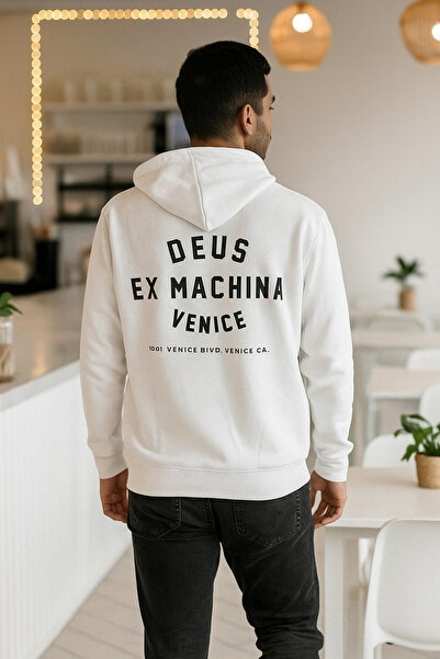 Rich Чоловічий світло-бежевий худі з капюшоном і принтом